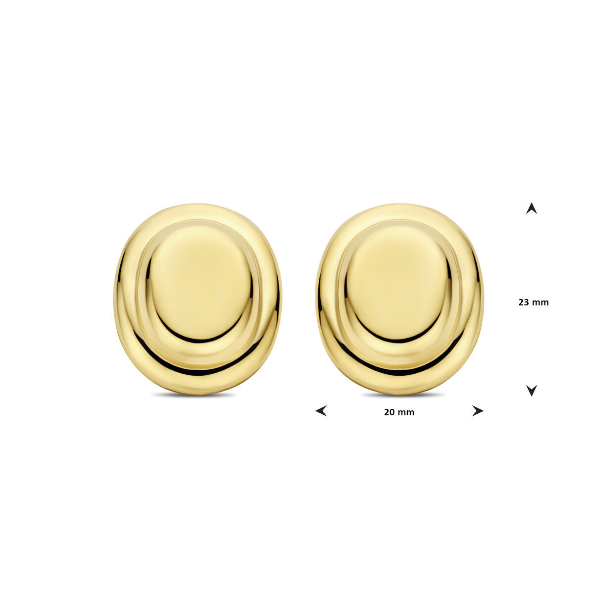 orecchini a bottone 23 mm 1 micron argento dorato (giallo)