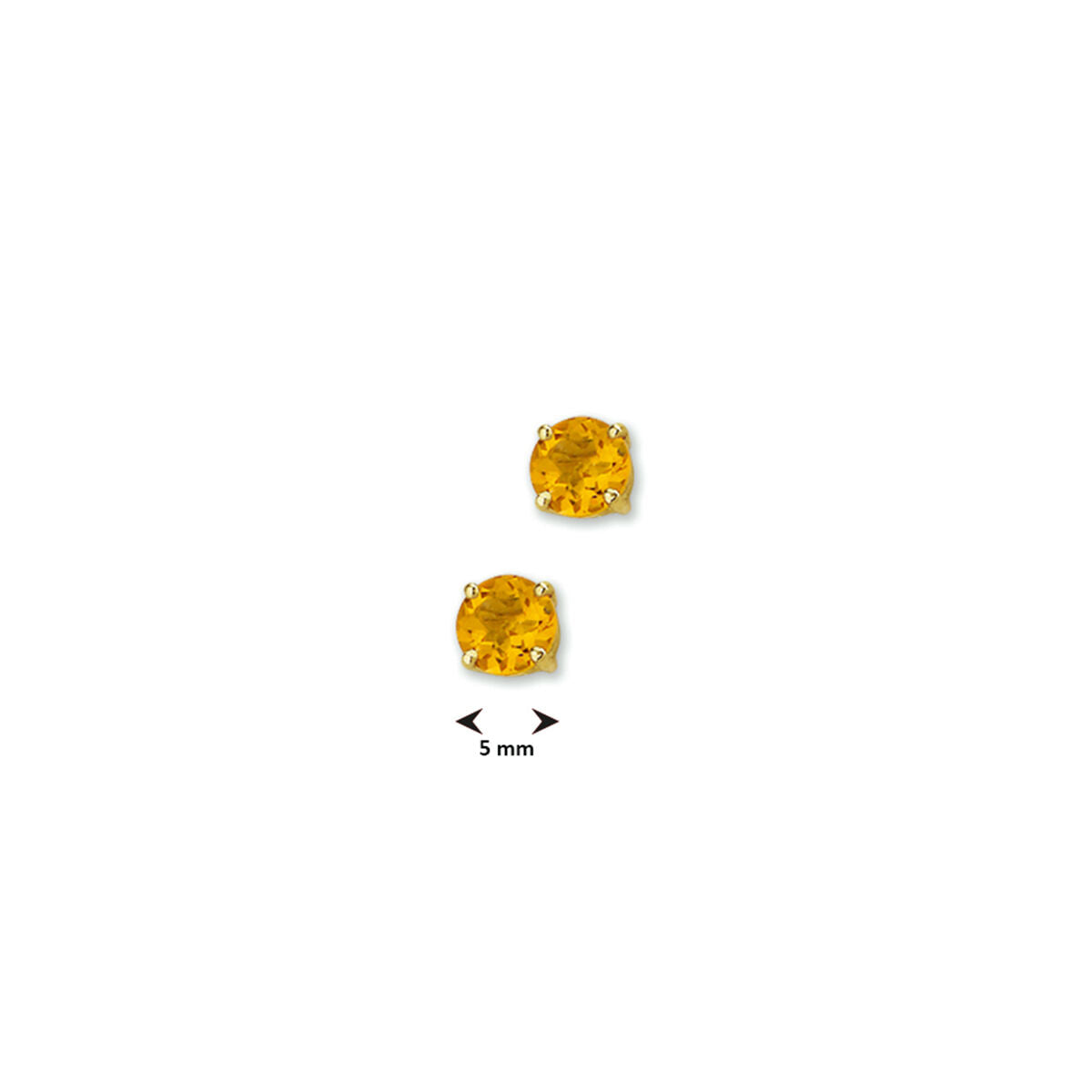 orecchini a bottone citrino 14K oro giallo