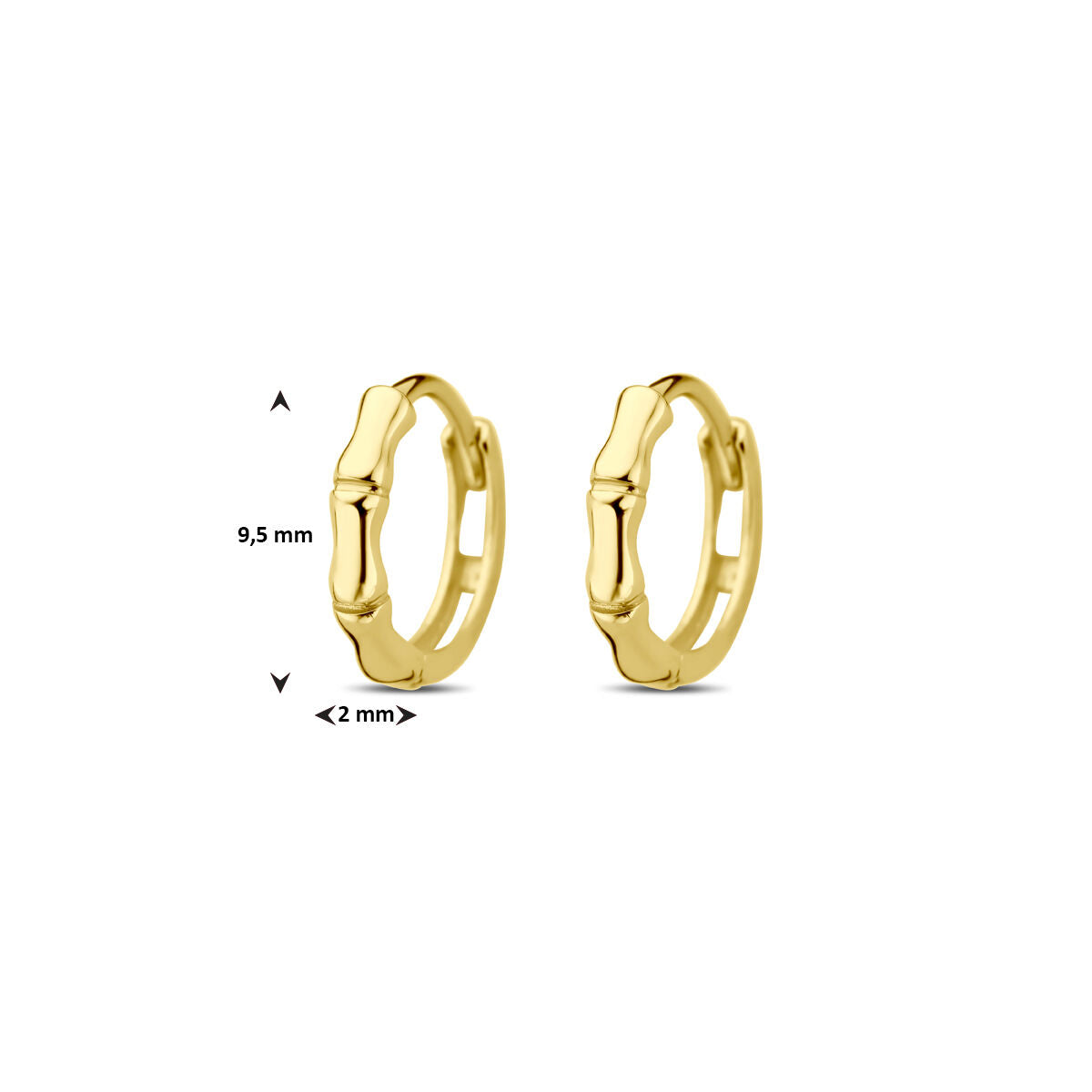 creole a cerniera 9,5 mm oro giallo 14K