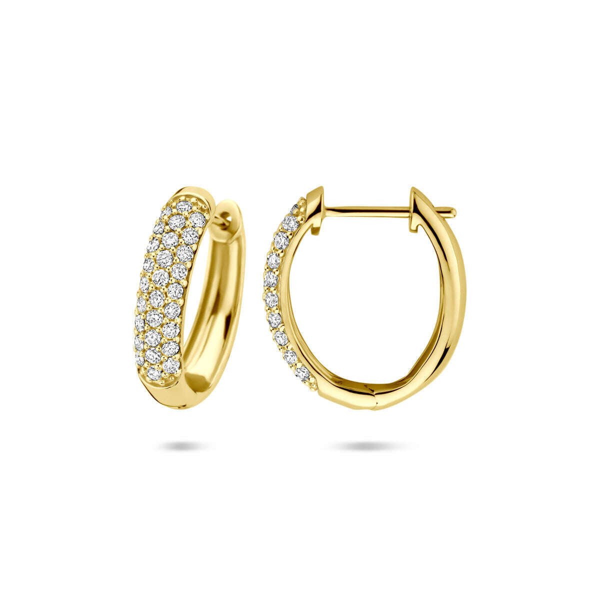 orecchini a cerchio diamante lab grown 0.755ct (2x 0.3775ct) h si 18 mm oro giallo 14K