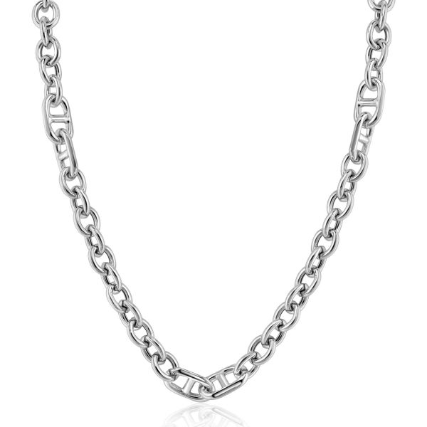 Collana in argento con maglia rolò, lunghezza 42-45 cm.