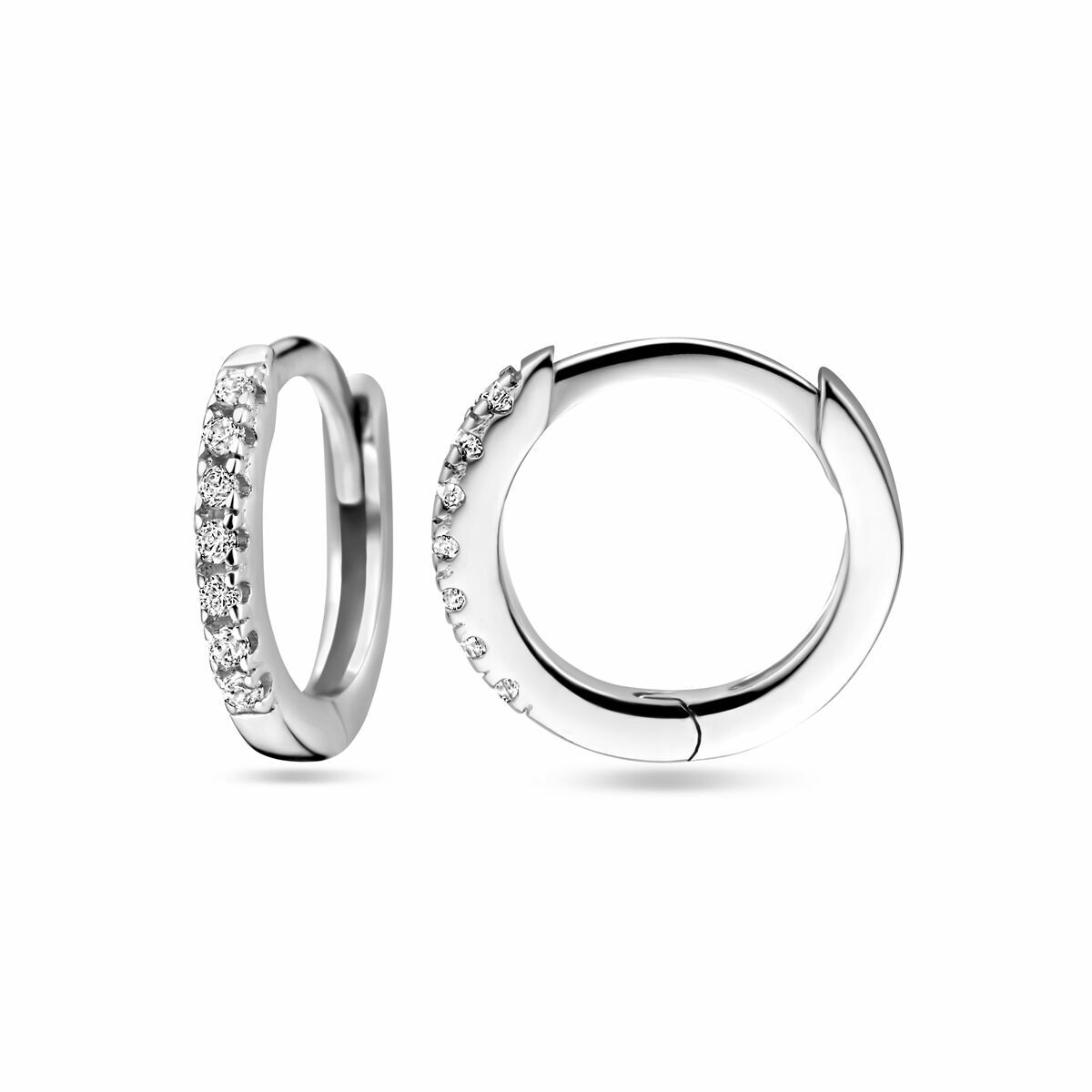 orecchini a cerchietto zirconia argento rodiato