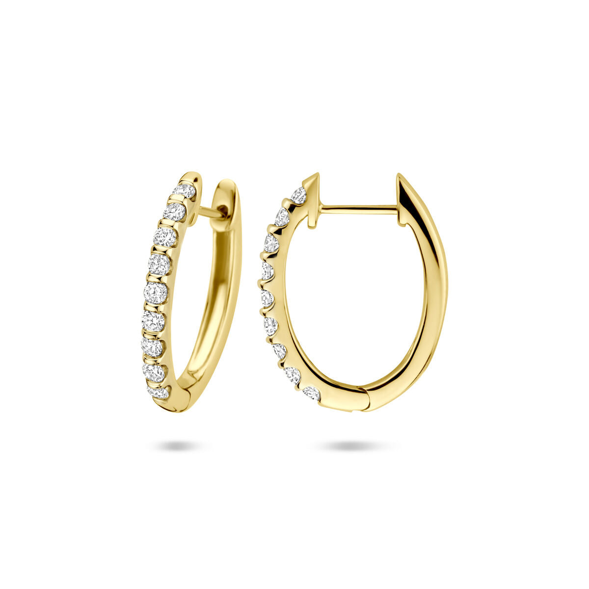 orecchini a cerchio diamante lab grown 0.25ct (2x 0.125ct) h si 19,5 mm oro giallo 14K