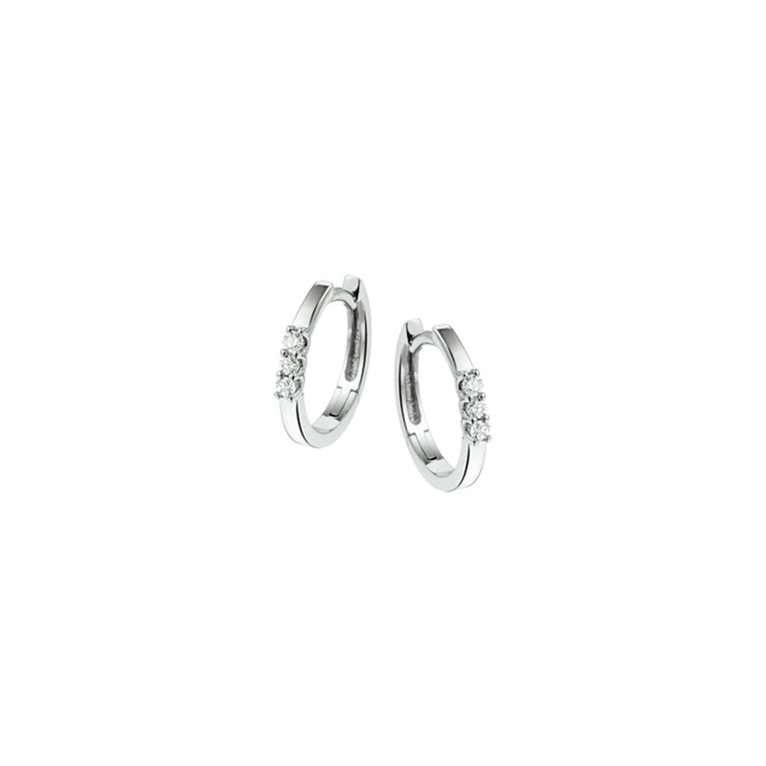 orecchini a clip diamante 0.12ct (2x0.06ct) h si 14K oro bianco