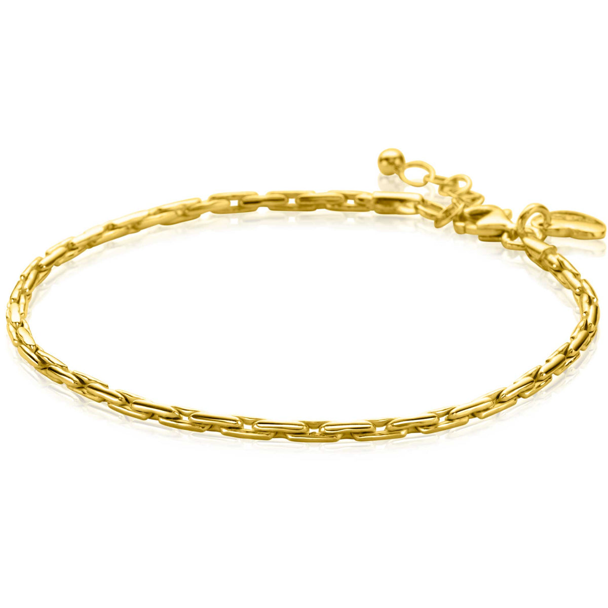 Bracciale in oro con maglia rolò, lunghezza 18-21 cm.