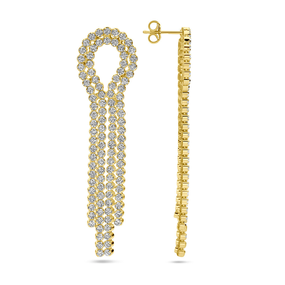 orecchini pendenti zircone 1 micron argento placcato oro (giallo)