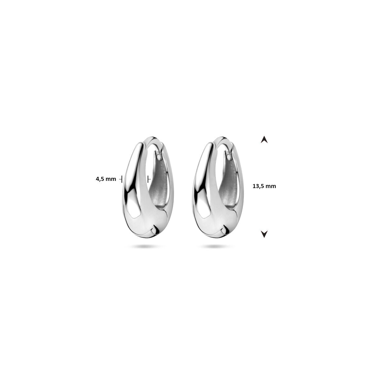 orecchini a clip 13,5 mm argento rodiato