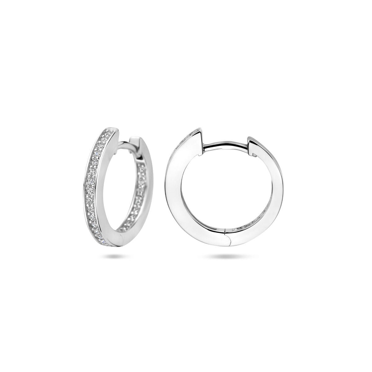 orecchini a cerchio zirconia 2 mm tubolare argento rodiato