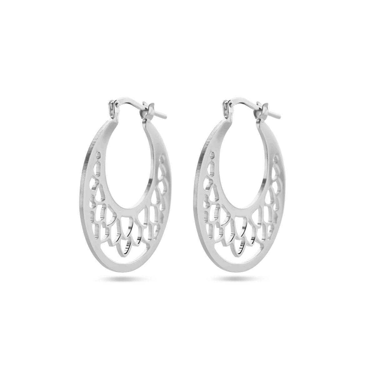 Orecchini a cerchio argento rodiato