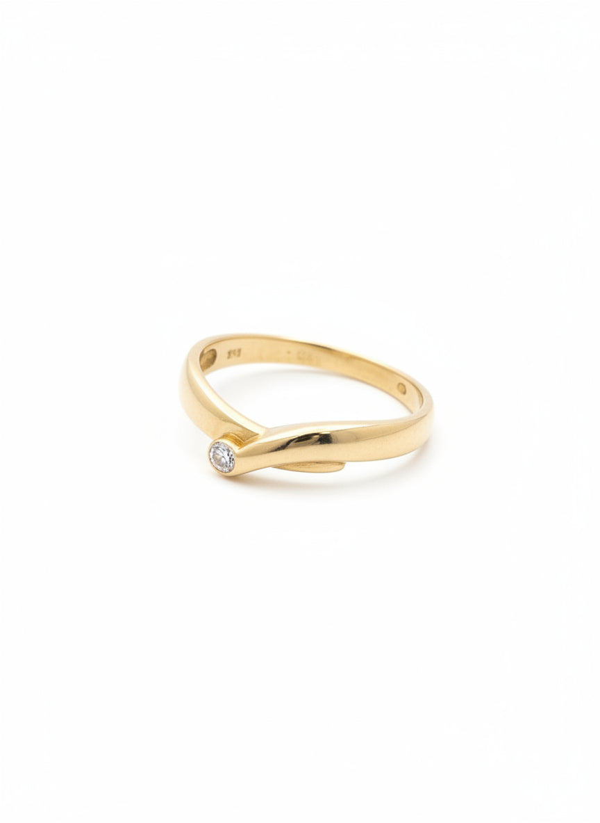 vintage gouden ring 14k diamant 1.7 gr