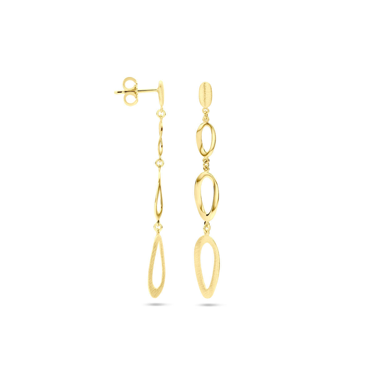 orecchini pendenti lucido/opaco 14K oro giallo