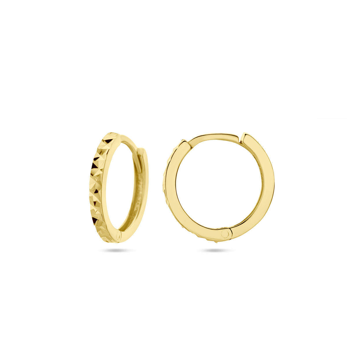 orecchini a cerchio diamantati oro giallo 14K