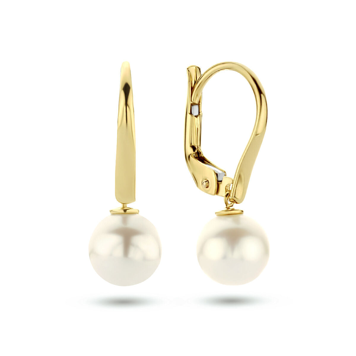 orecchini pendenti perla gancio brisur 14K oro giallo