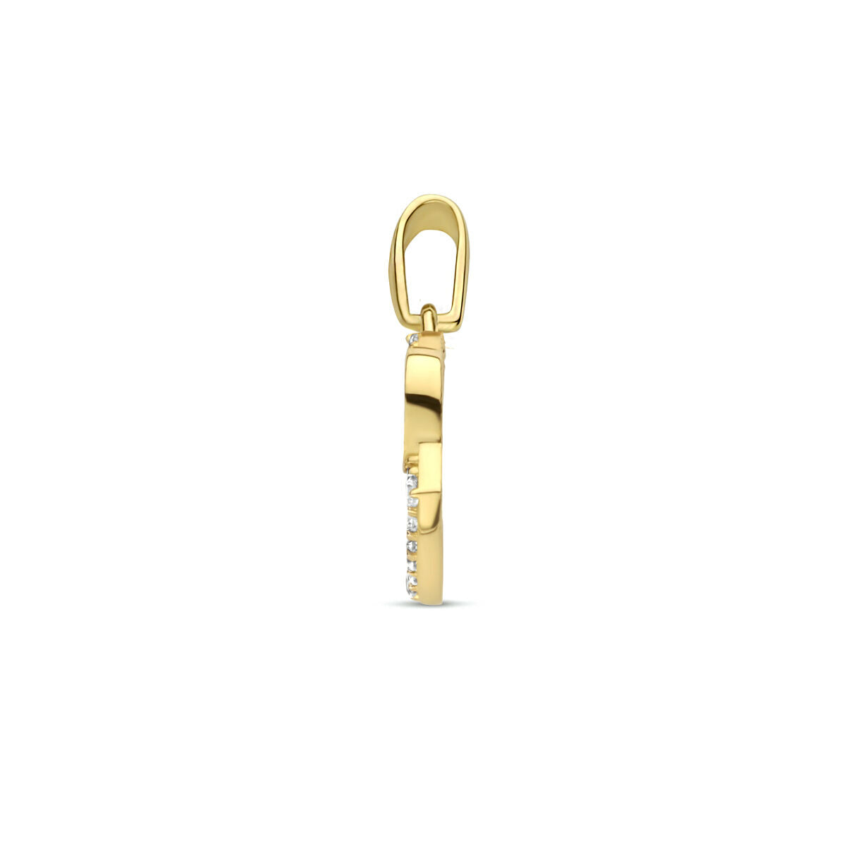 ciondolo cuoricini zirconia 14K oro giallo