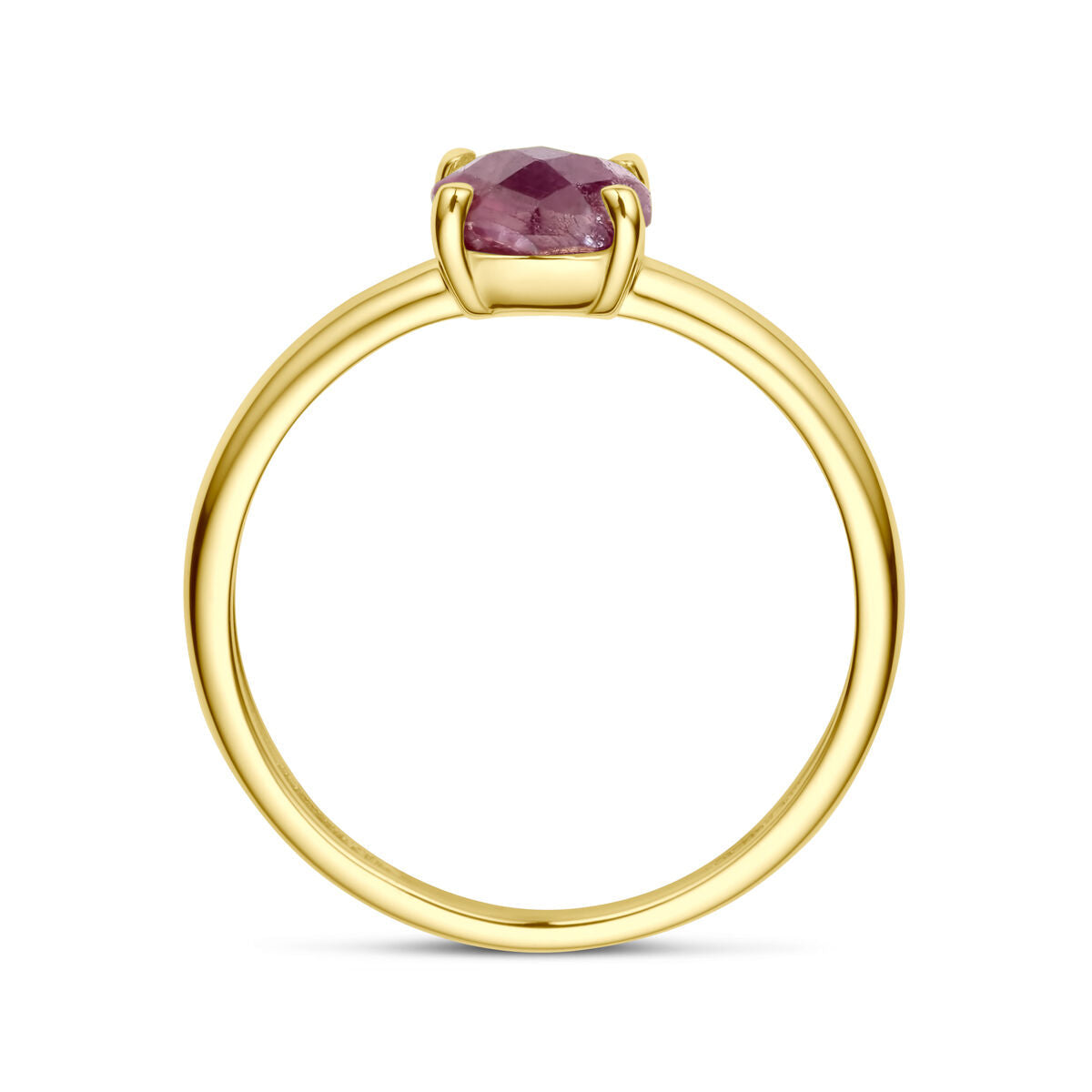 anello rubino oro giallo 14K
