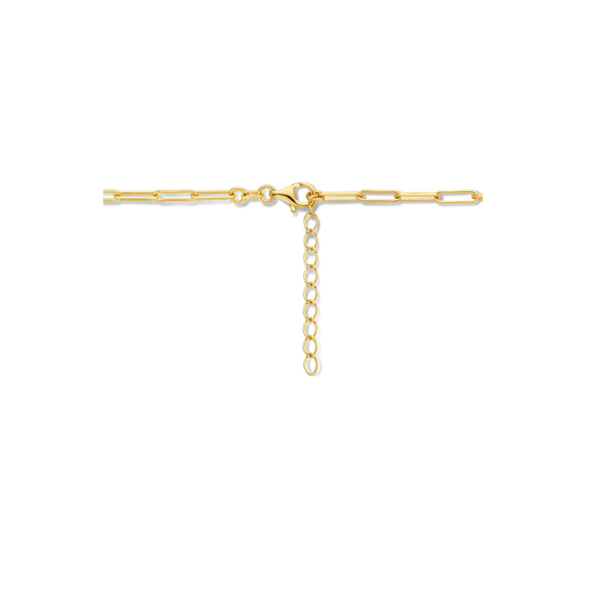 Collana in argento da donna paperclip a tubo quadrato micron argento dorato (giallo)