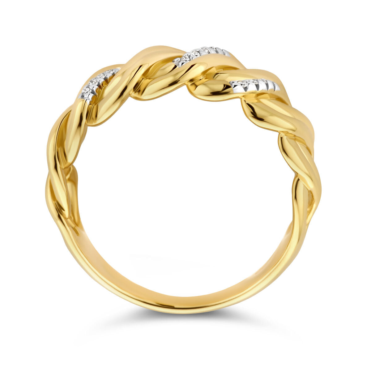 anello diamante 0.04ct h si oro giallo 14K