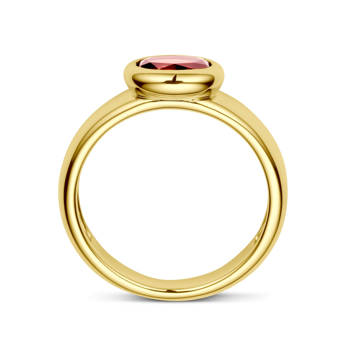 anello granato oro giallo 14K