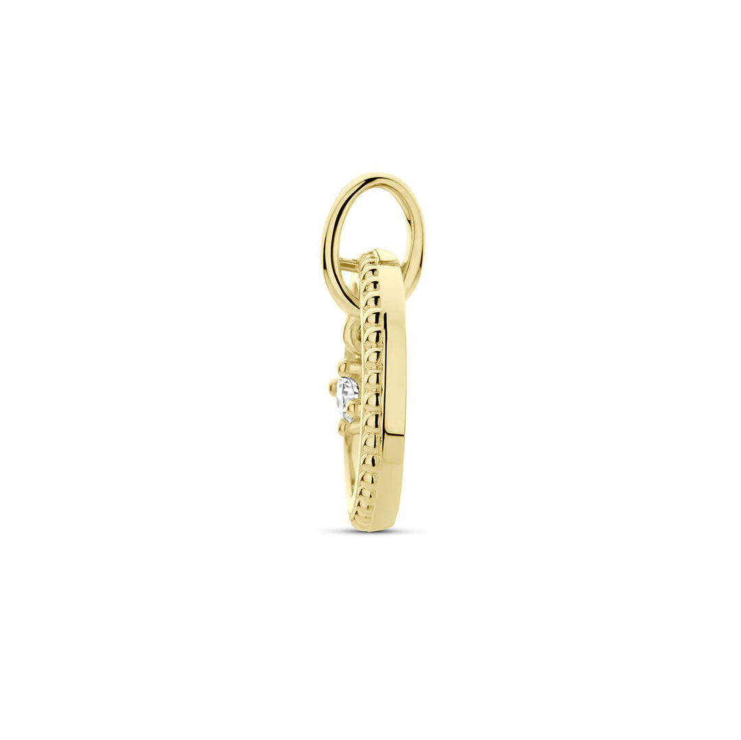 hanger cirkel diamant 0.06ct h si 14K geelgoud