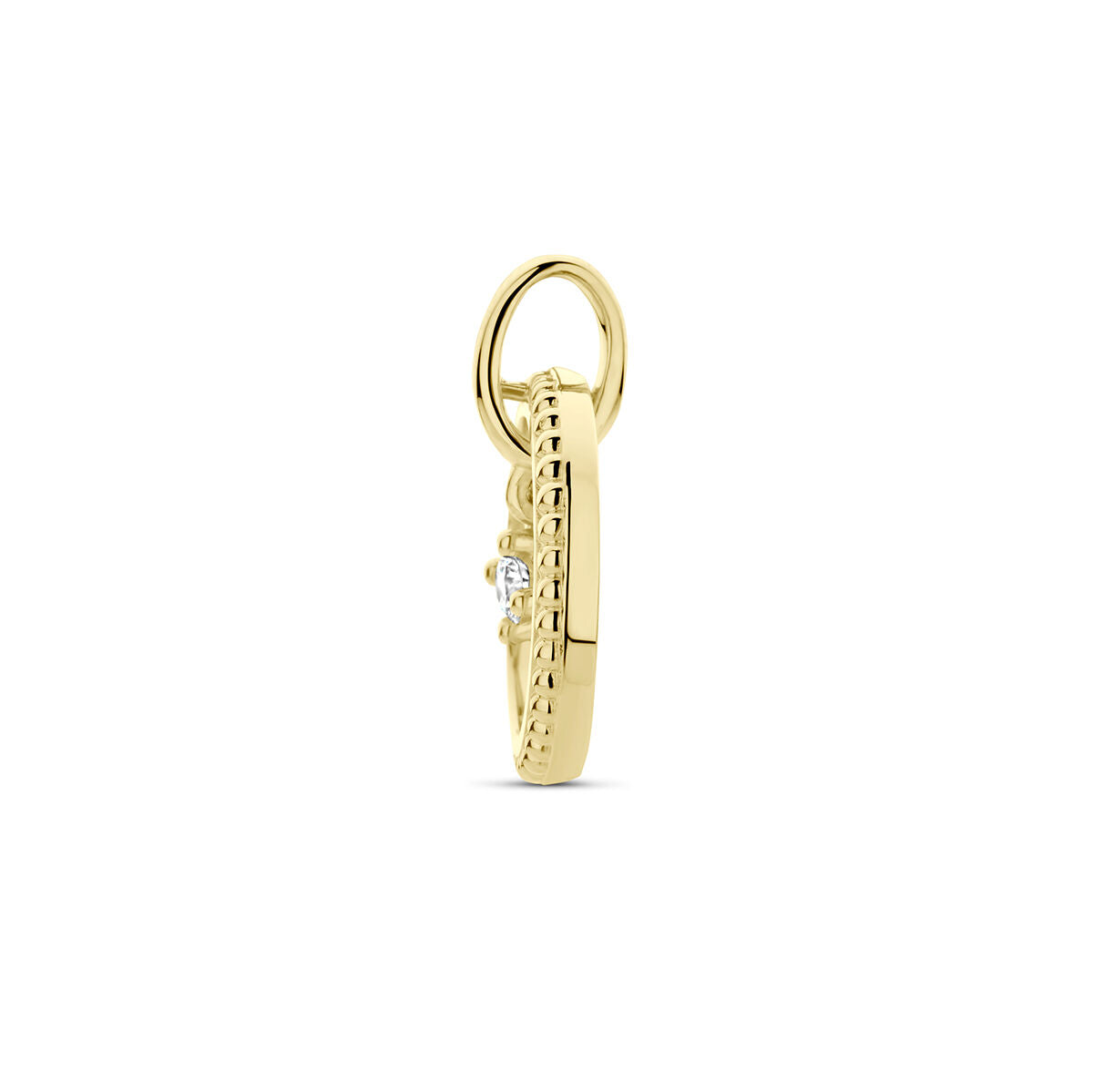ciondolo cerchio con diamante 0.06ct h si in oro giallo 14K