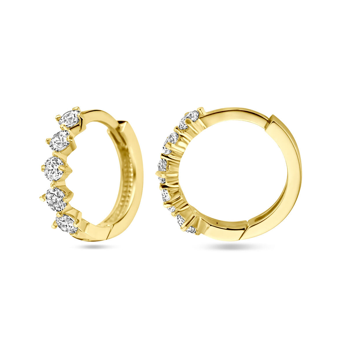 orecchini a cerchio zirconia 14K oro giallo