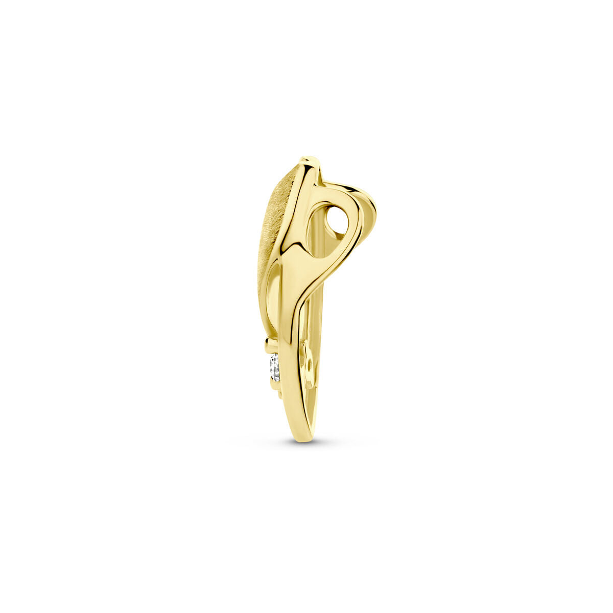 ciondolo lucido/opaco diamante 0.04ct h si oro giallo 14K