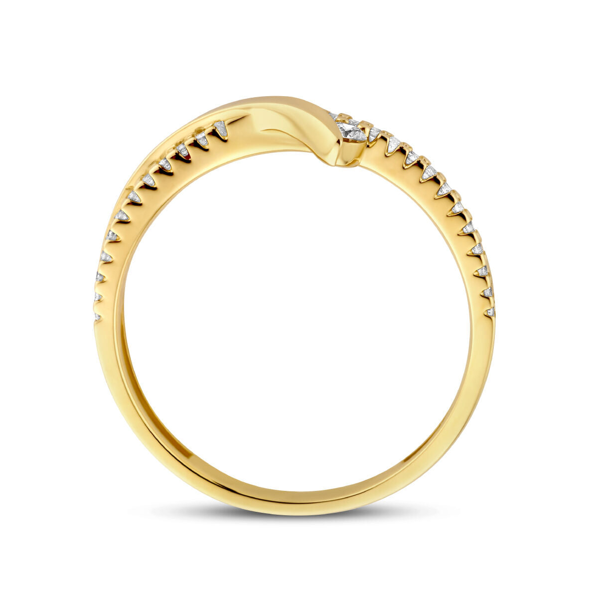 anello diamante 0.13ct h si oro giallo 14K
