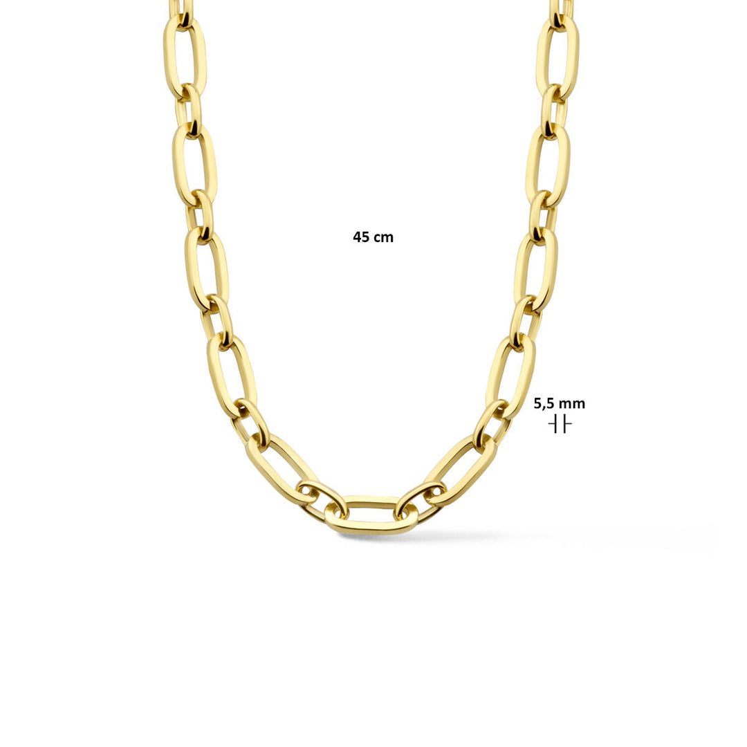 collier anker 5,5 mm 45 cm Zilgold (geelgoud met zilverkern)