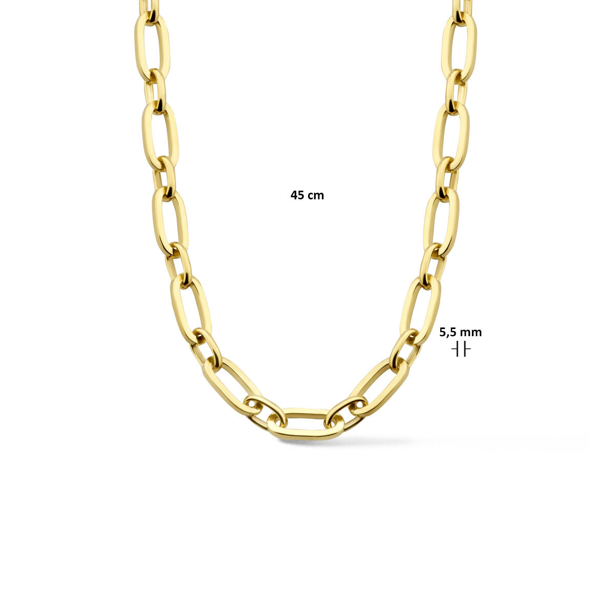 collana ancora 5,5 mm 45 cm Zilgold (oro giallo con anima d'argento)