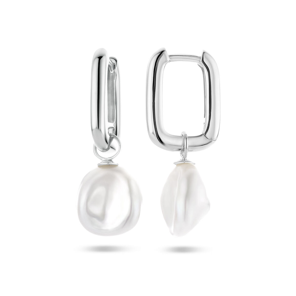 orecchini paperclip perla barocca argento rodiato