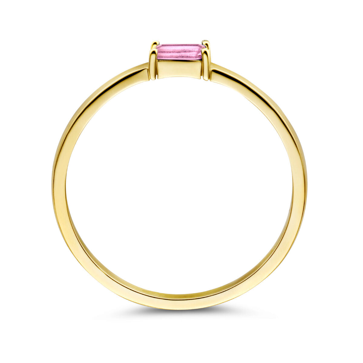 anello con pietra portafortuna tormalina ottobre oro giallo 14K