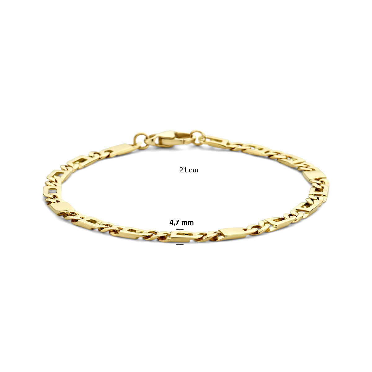 Bracciale in oro da uomo occhio di falco 4,7 mm 14K