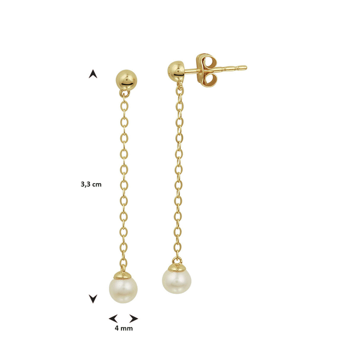 orecchini pendenti perla 14K oro giallo