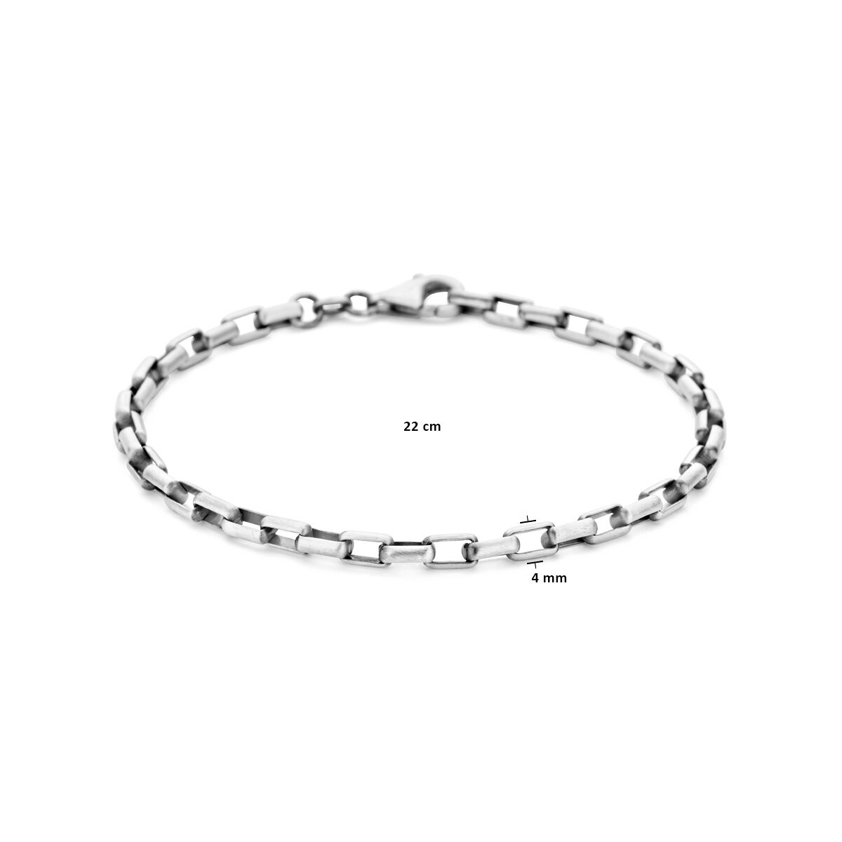 Bracciale in argento uomo oxi 4,0 mm ossidato