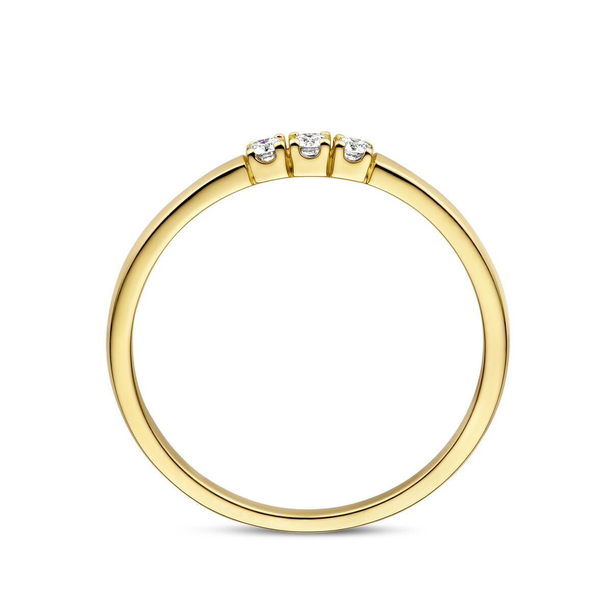 anello memoire trilogia diamante 0.09ct h si oro giallo 14K