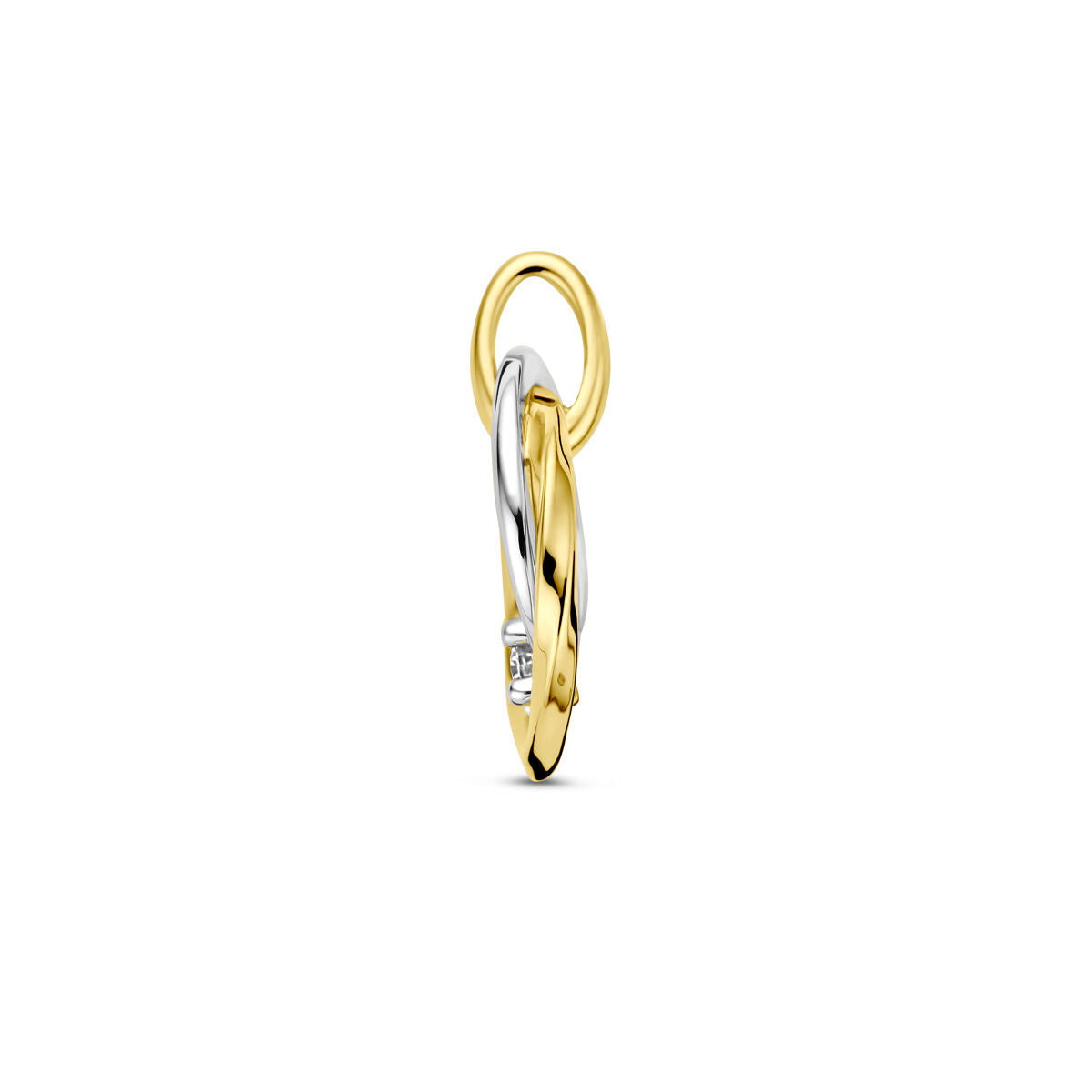ciondolo diamante 0.03ct h si 14K oro bicolore giallo/bianco