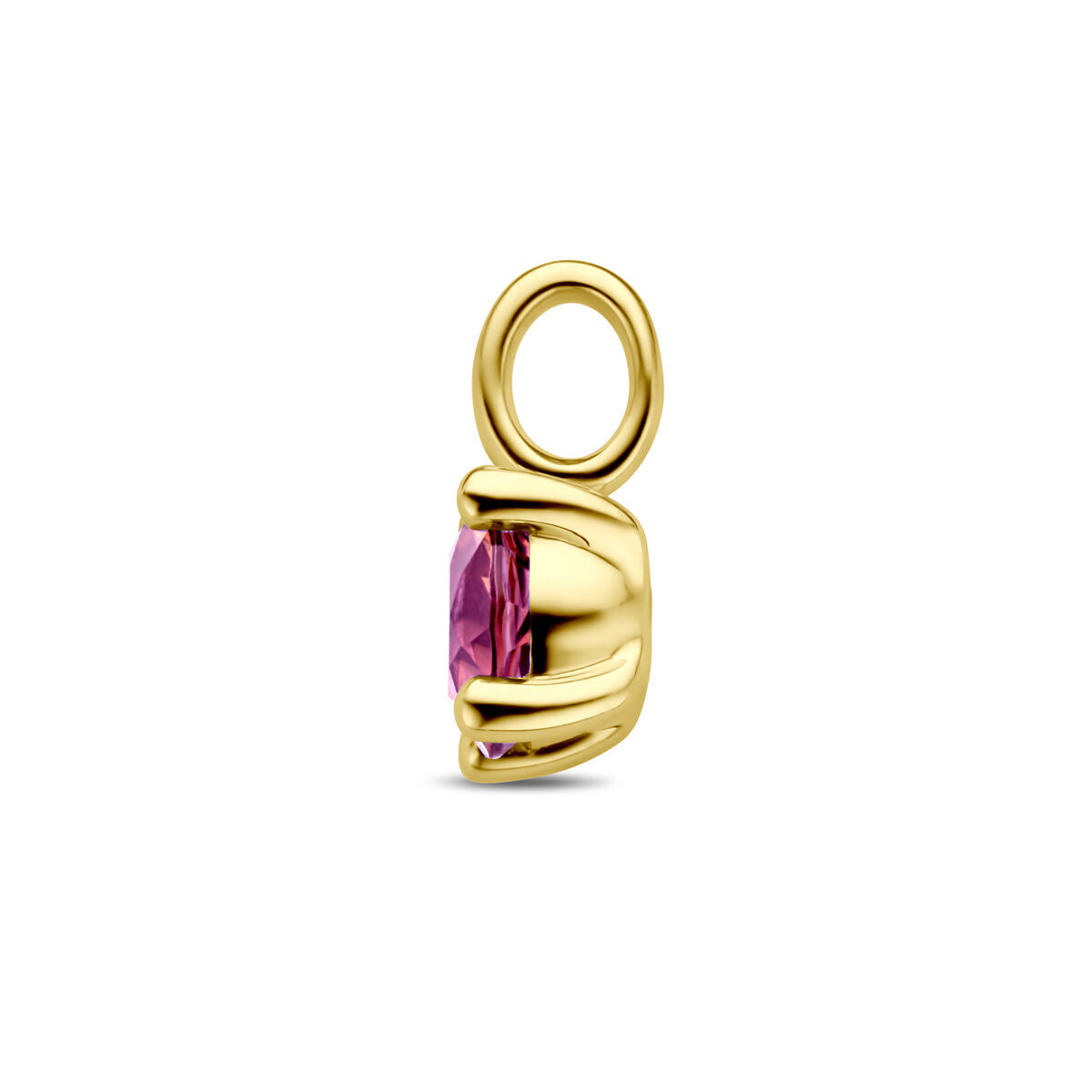 ciondolo rodolite rosa 14K oro giallo