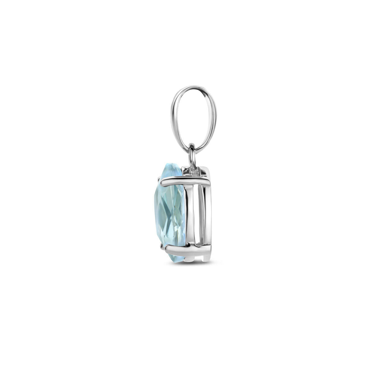 ciondolo topazio blu argento rodiato