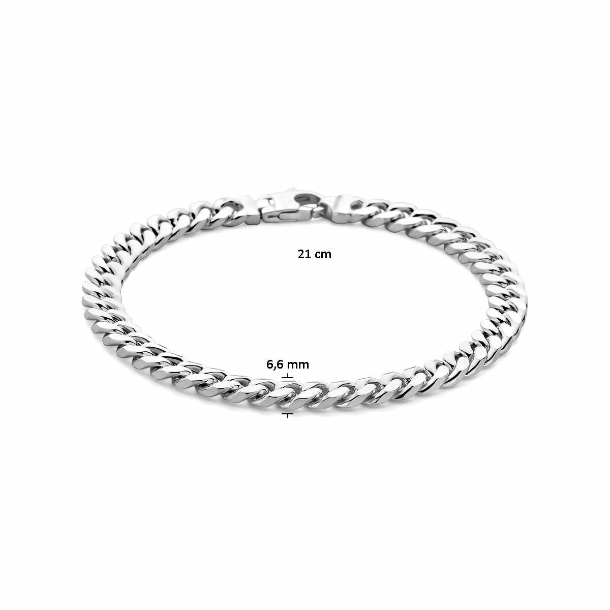 Bracciale in argento da uomo gourmette 6,6 mm