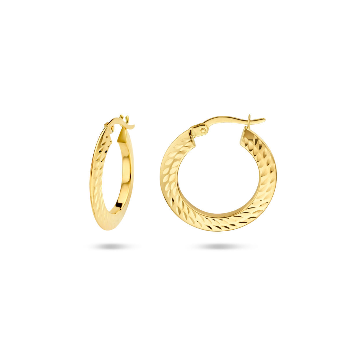 orecchini a cerchio tubo appuntito oro giallo 14K