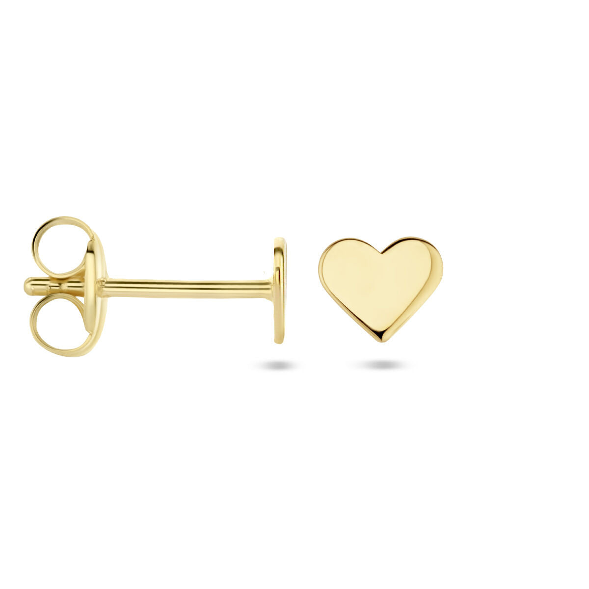 Orecchini a bottone cuore 14K oro giallo