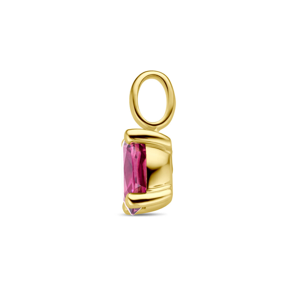 ciondolo rodolite rosa oro giallo 14K
