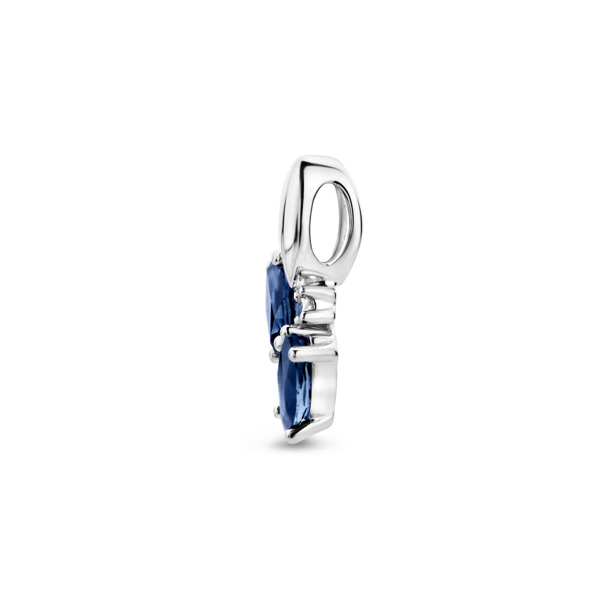 ciondolo zaffiro e diamante 0.02ct h p1 14K oro bianco