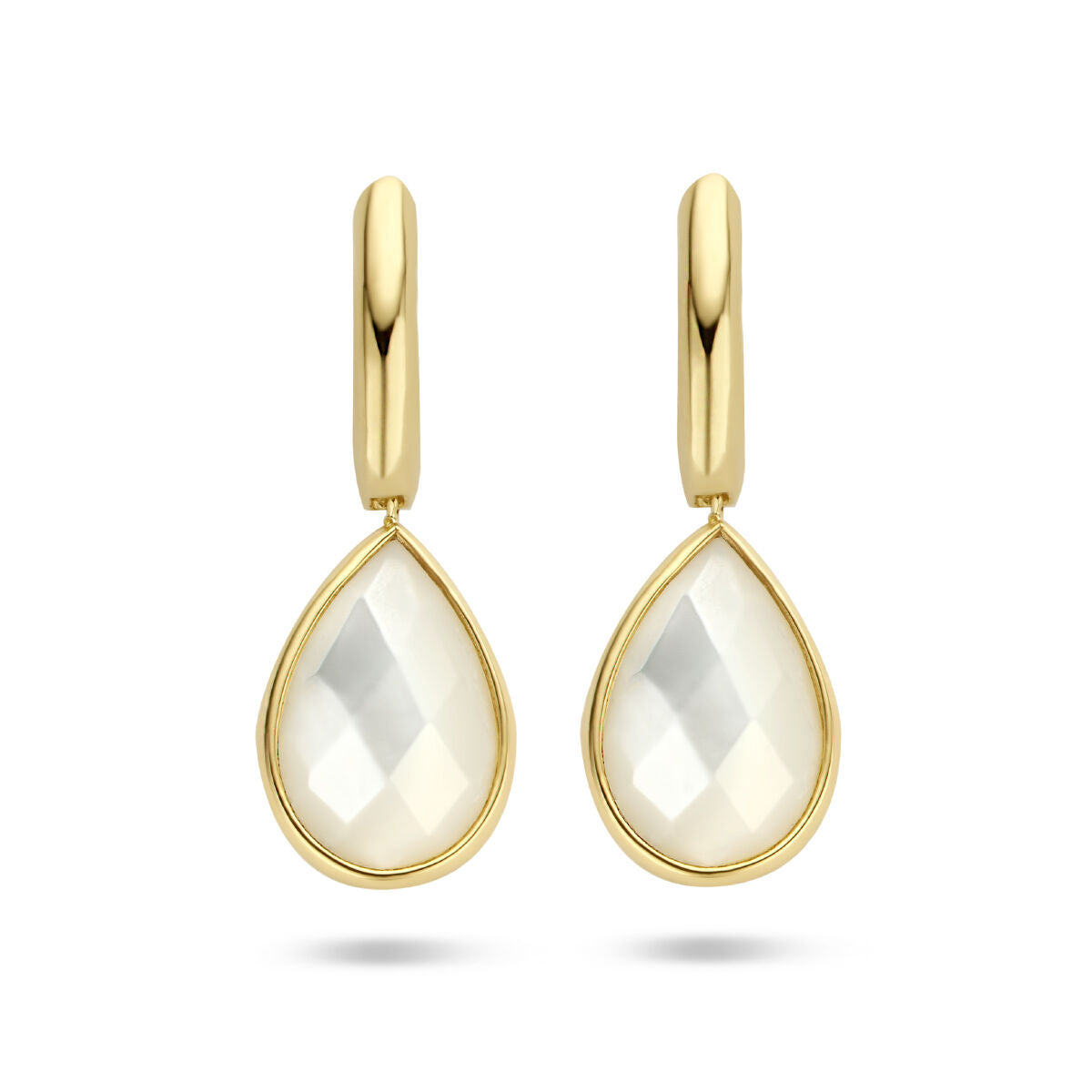 orecchini a cerchio madreperla oro giallo 14K