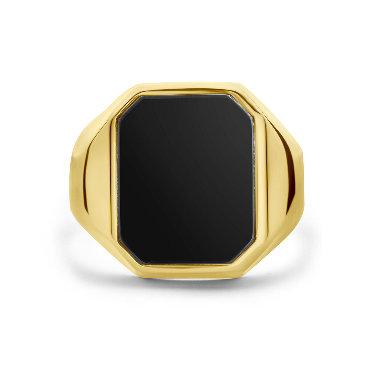 anello sigillo onice oro giallo 14K