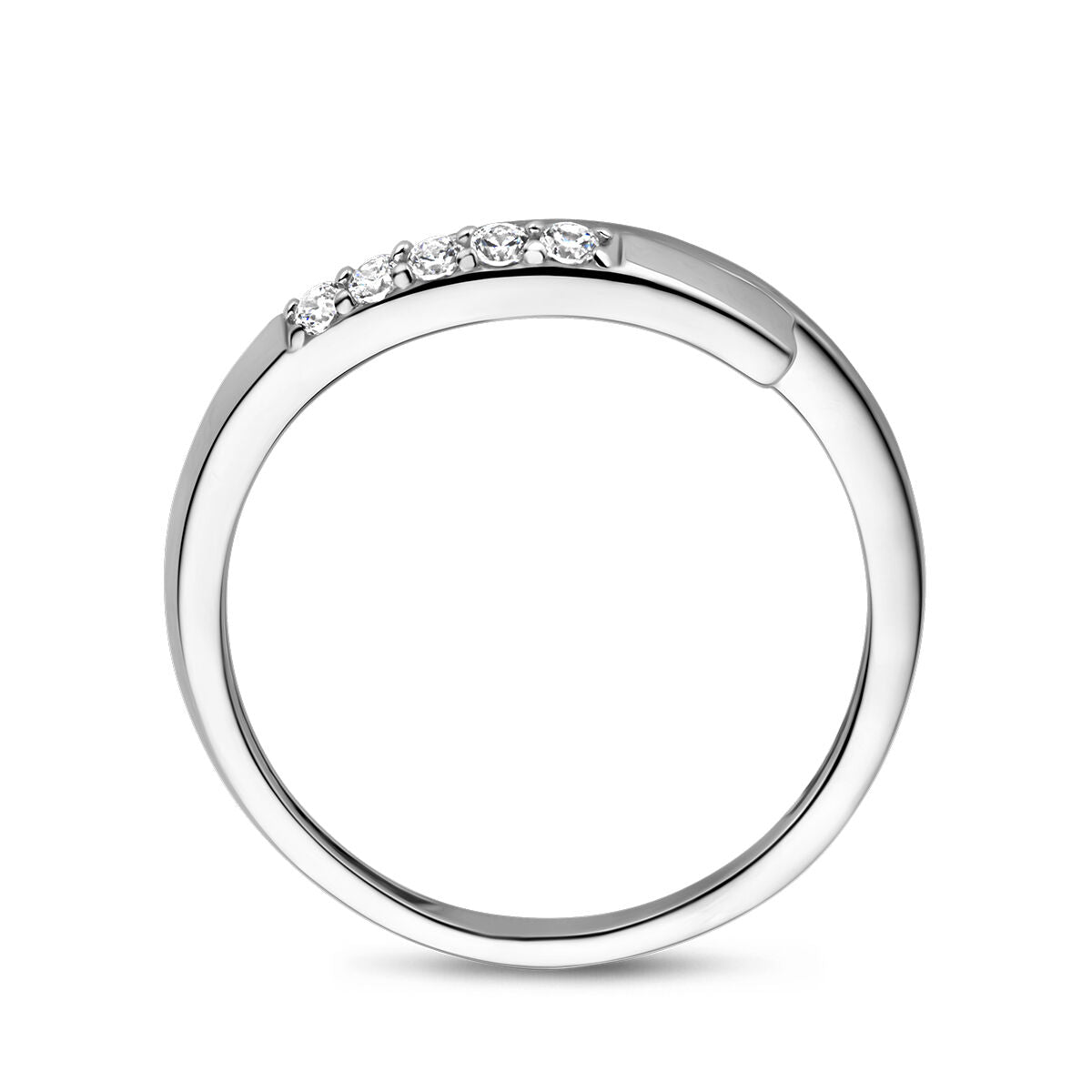 anello zirconia graffiato argento rodiato