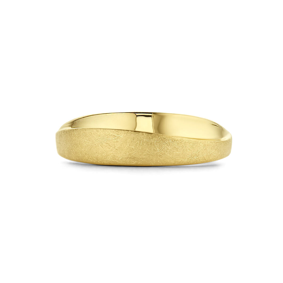 Anello lucido/opaco in oro giallo 14K