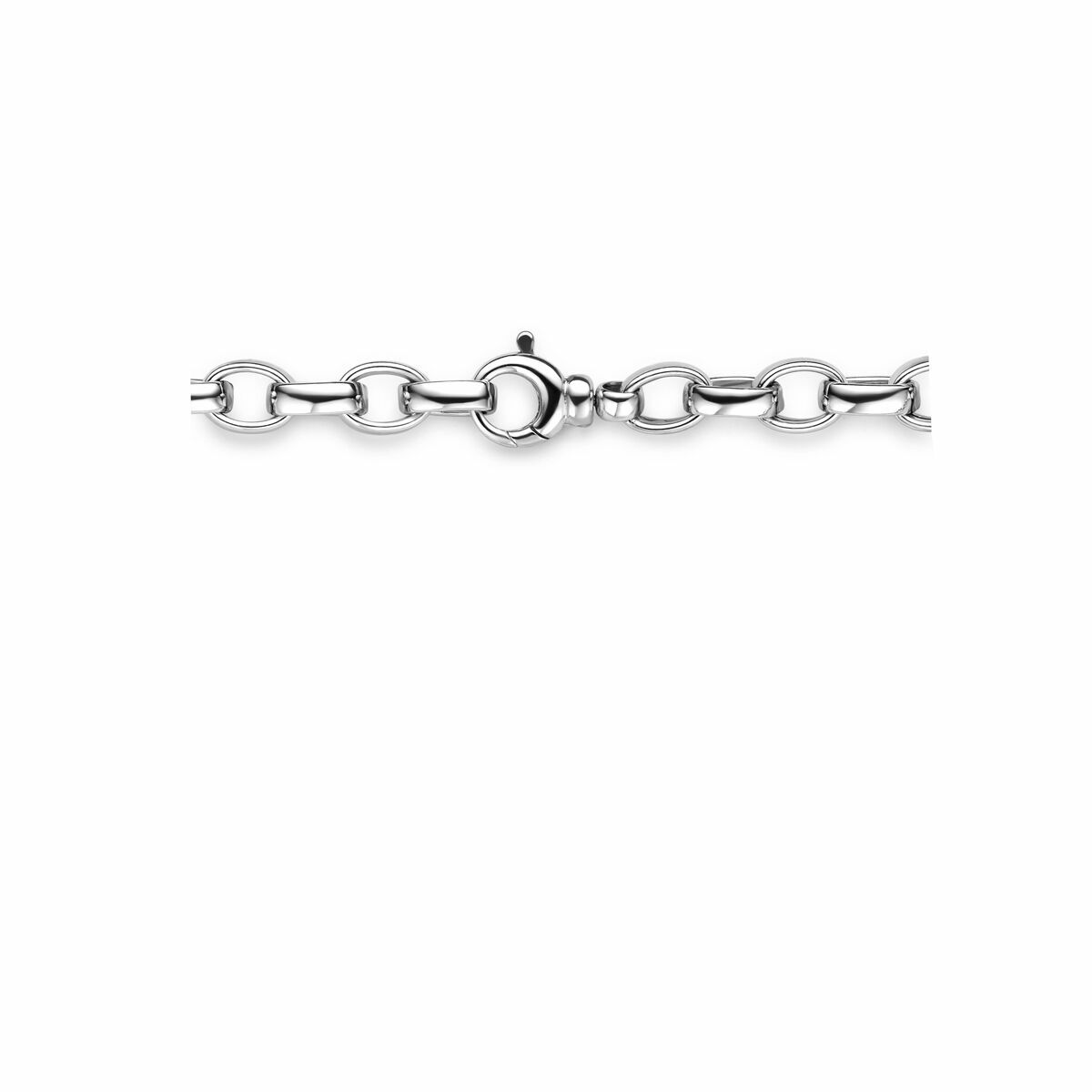 collana jasseron ovale zirconia 7,5 mm 45 cm argento rodiato