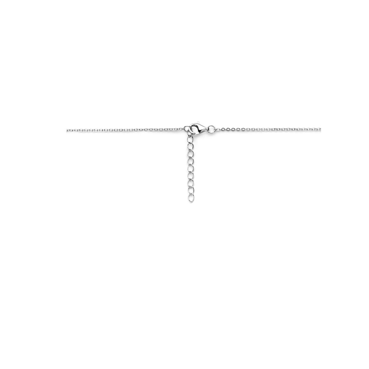 collana cuoricini zircone 42 + 3 cm argento rodiato