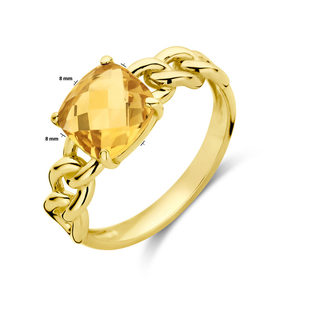 ring citrine 14K geelgoud